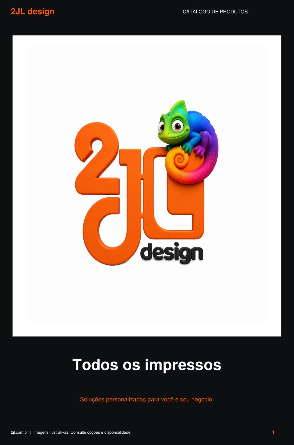 Capa do catálogo de produtos 2JL